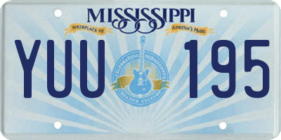 MS license plate YUU195