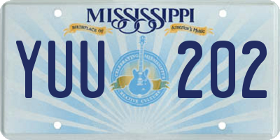 MS license plate YUU202