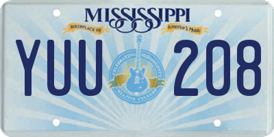 MS license plate YUU208