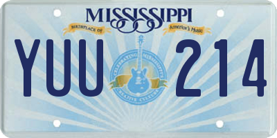 MS license plate YUU214