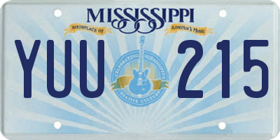 MS license plate YUU215