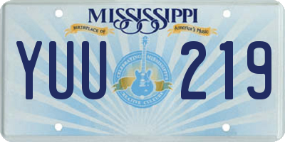 MS license plate YUU219