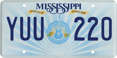 MS license plate YUU220