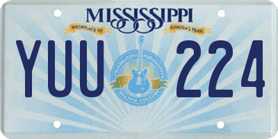 MS license plate YUU224