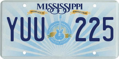 MS license plate YUU225