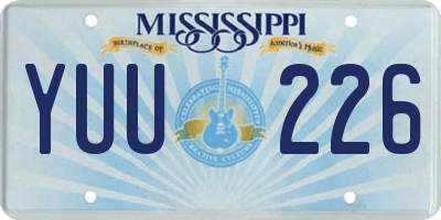 MS license plate YUU226