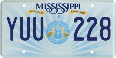 MS license plate YUU228