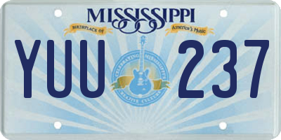 MS license plate YUU237