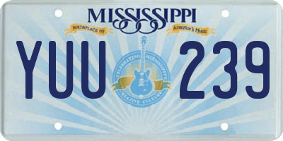 MS license plate YUU239