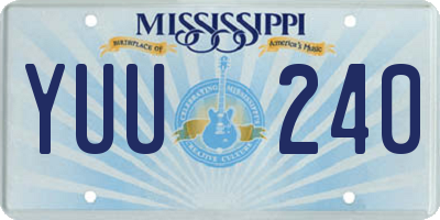 MS license plate YUU240