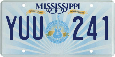 MS license plate YUU241