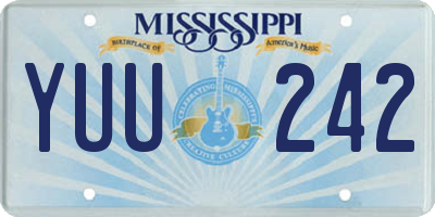MS license plate YUU242