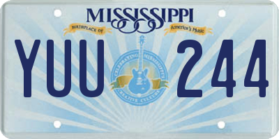 MS license plate YUU244