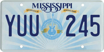 MS license plate YUU245