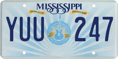 MS license plate YUU247