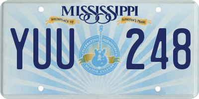 MS license plate YUU248
