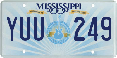 MS license plate YUU249