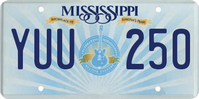 MS license plate YUU250