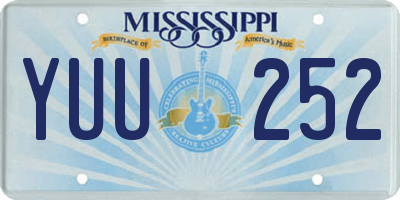 MS license plate YUU252