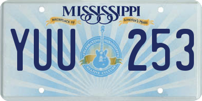 MS license plate YUU253