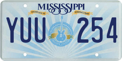 MS license plate YUU254