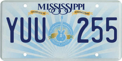 MS license plate YUU255