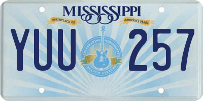 MS license plate YUU257