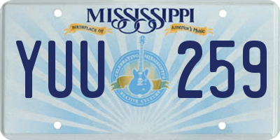 MS license plate YUU259