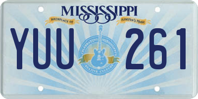 MS license plate YUU261
