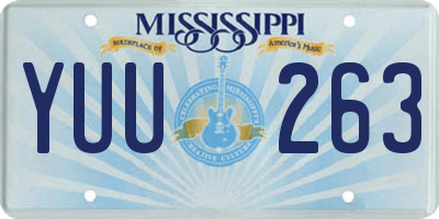 MS license plate YUU263