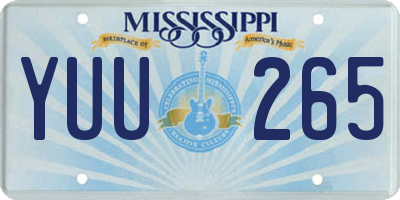 MS license plate YUU265