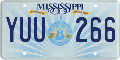 MS license plate YUU266