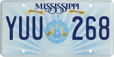 MS license plate YUU268