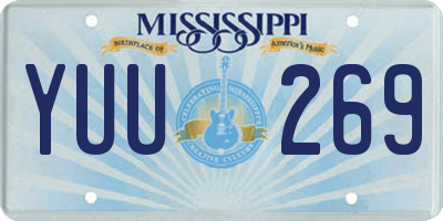 MS license plate YUU269