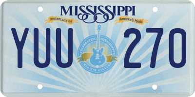MS license plate YUU270
