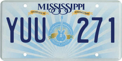 MS license plate YUU271