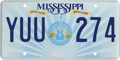 MS license plate YUU274