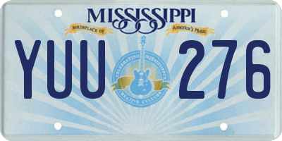 MS license plate YUU276