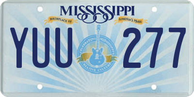 MS license plate YUU277