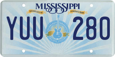 MS license plate YUU280