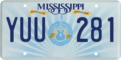MS license plate YUU281