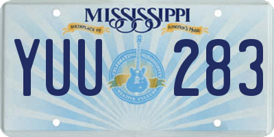 MS license plate YUU283