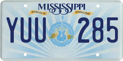 MS license plate YUU285