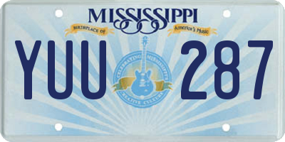 MS license plate YUU287