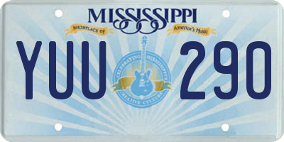 MS license plate YUU290