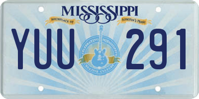 MS license plate YUU291