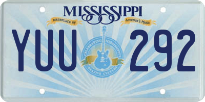 MS license plate YUU292