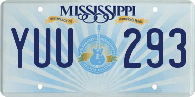 MS license plate YUU293
