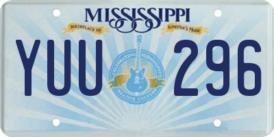 MS license plate YUU296