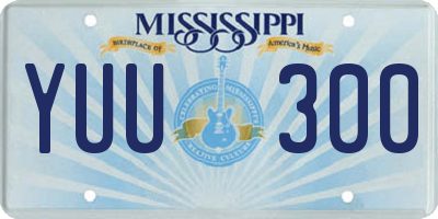 MS license plate YUU300